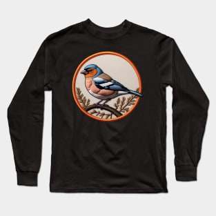 Chaffinch Embroidered Patch Long Sleeve T-Shirt